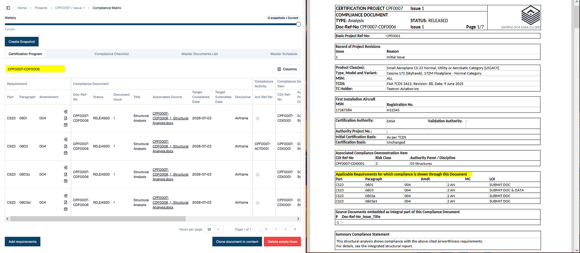 Bidirectional linking between requirements and documents